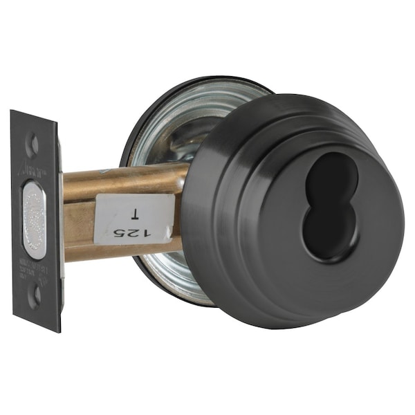 Arrow Lock Grade 2 Single Cylinder Deadlock, SFIC Prep Less Core, Blk Suede Powder Coat Fnsh, Field Reversible E61 BSP IC - main